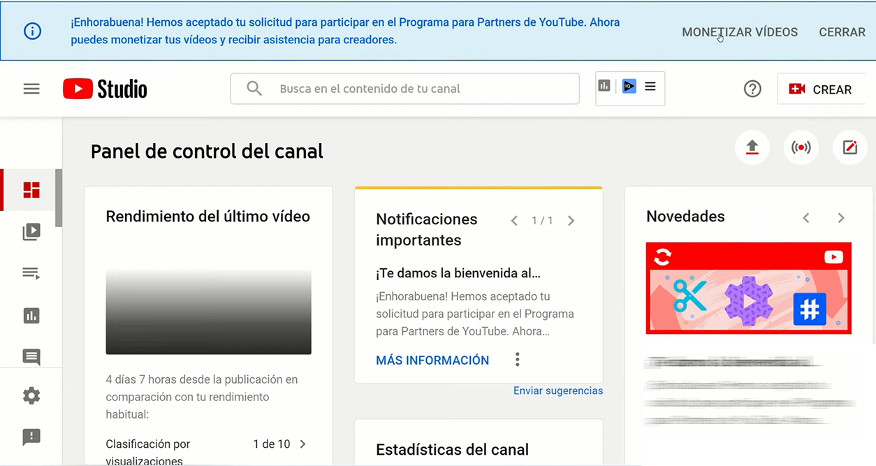 Cambios en el canal de YouTube