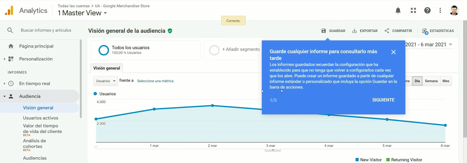 Cuenta de demostración de Google Analytics