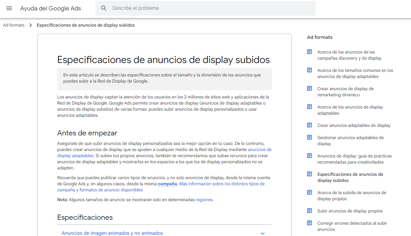 Cosas importantes sobre los anuncios de Display