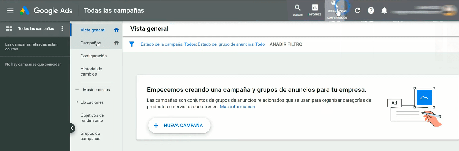 Ingresar a la cuenta de Google Ads