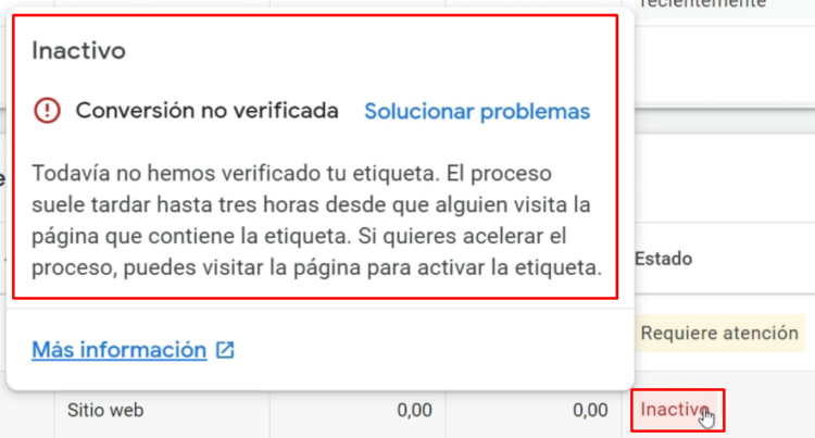 Conversion Inactiva en Google Ads - Estados de Conversión en Google Ads - GUÍA COMPLETA