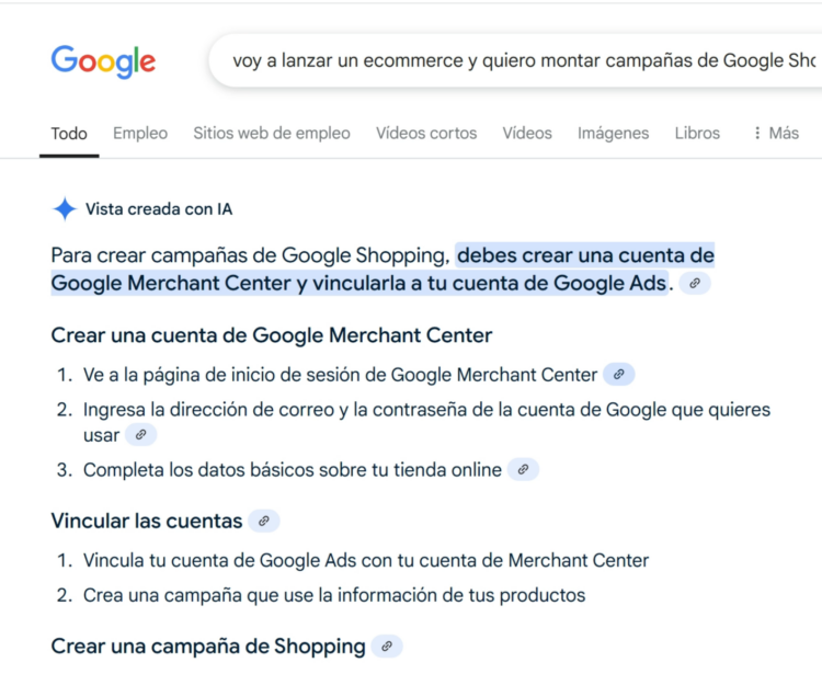 Prueba en buscador con Google AI Overview - Google AI Overview: Google integra IA en el Buscador